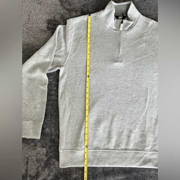 Lands' End Men's Bedford Ribbed Quarter Zip Sweater, Grey Heathered, Medium - Picture 6 of 7